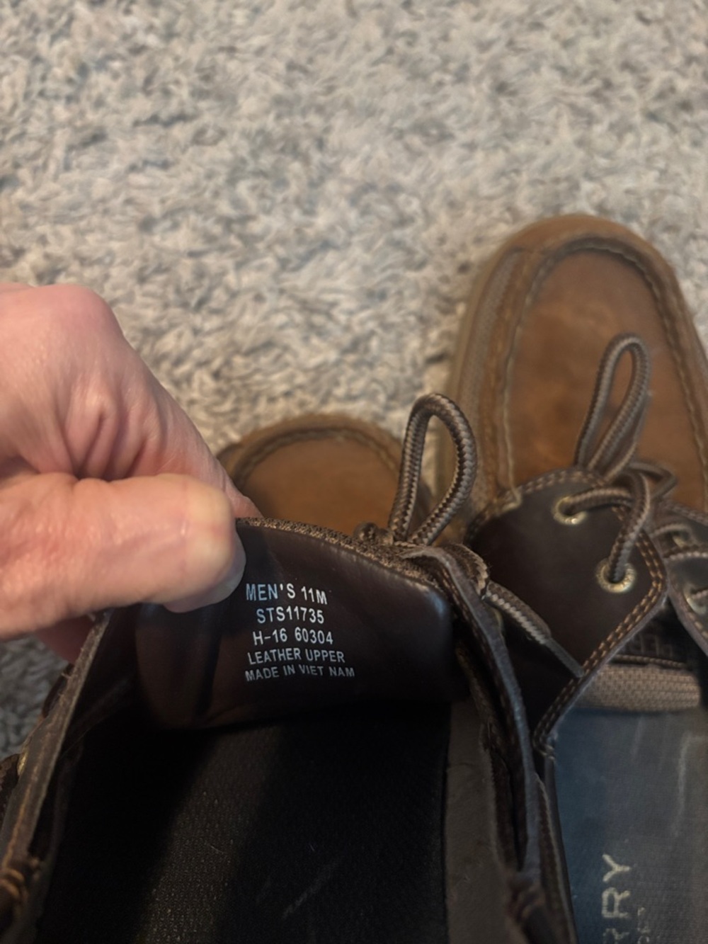 Sperry Men’s Brown and Dark Brown Boat Shoes Size 11 - Picture 7 of 7
